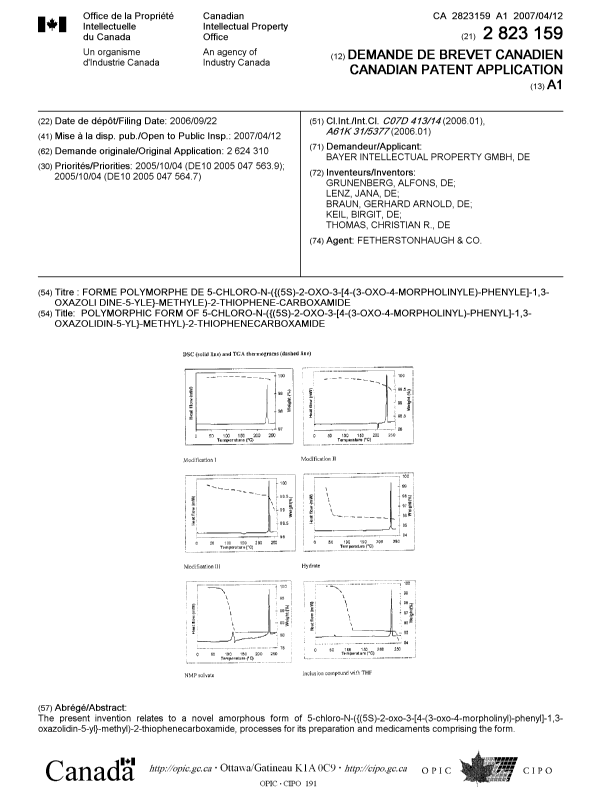 Document de brevet canadien 2823159. Page couverture 20130923. Image 1 de 1