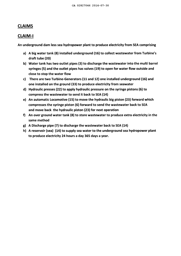 Document de brevet canadien 2827046. Revendications 20140730. Image 1 de 1