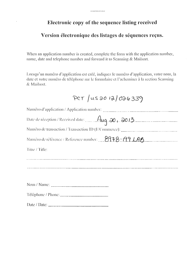 Document de brevet canadien 2827880. Cession 20130820. Image 1 de 9