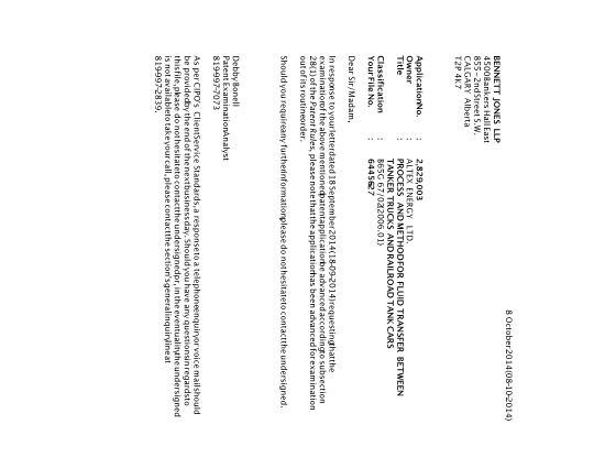 Document de brevet canadien 2829003. Poursuite-Amendment 20141008. Image 1 de 1
