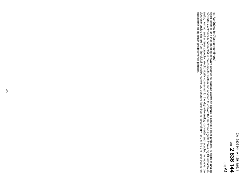 Document de brevet canadien 2836144. Page couverture 20131202. Image 2 de 2