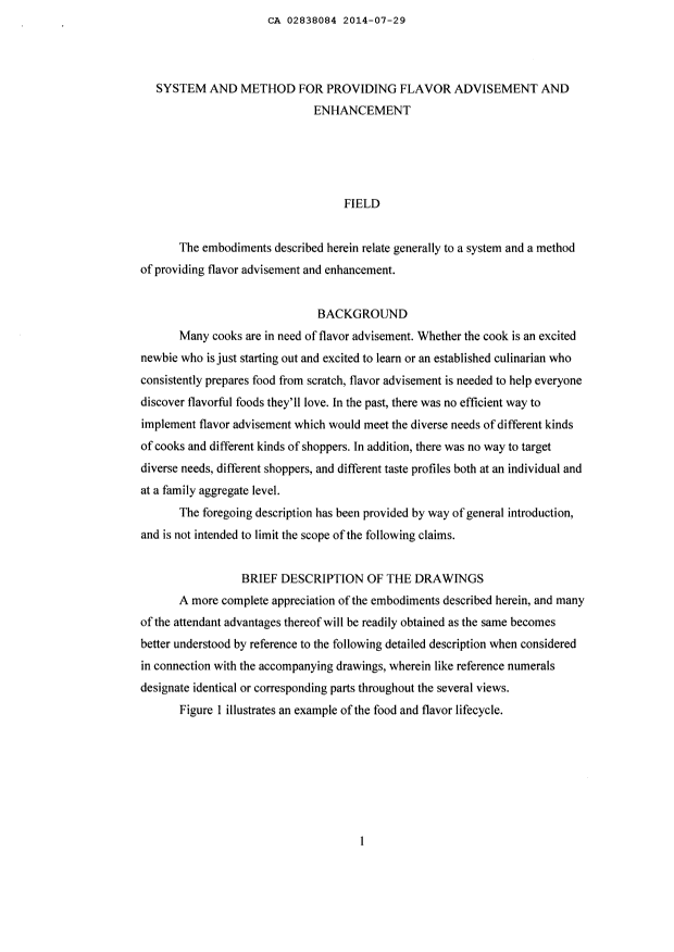 Canadian Patent Document 2838084. Description 20140729. Image 1 of 67