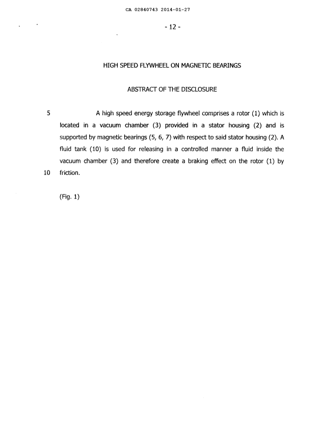 Document de brevet canadien 2840743. Abrégé 20140127. Image 1 de 1