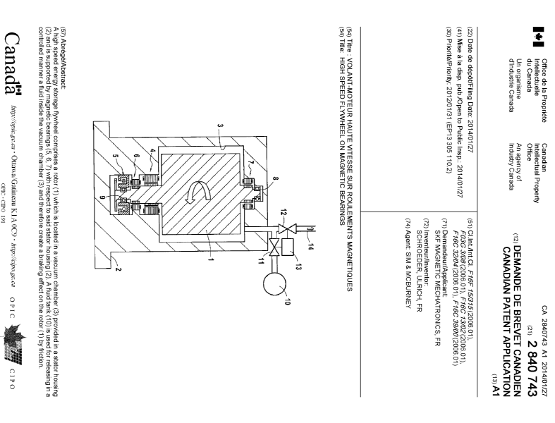 Canadian Patent Document 2840743. Cover Page 20140310. Image 1 of 1