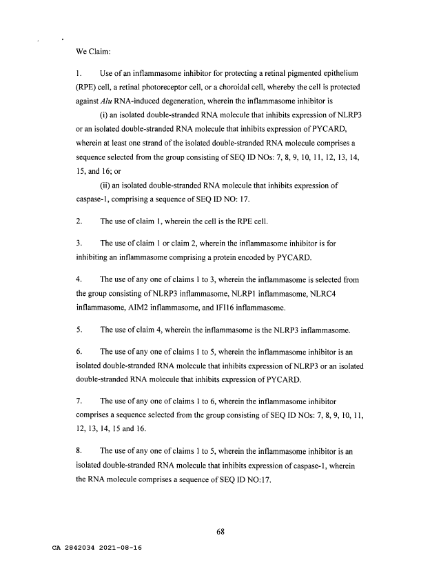 Document de brevet canadien 2842034. Revendications 20210816. Image 1 de 4