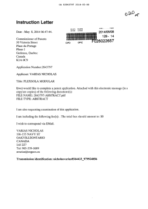 Canadian Patent Document 2843797. Correspondence 20131208. Image 1 of 3