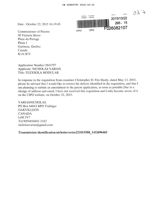 Document de brevet canadien 2843797. Poursuite-Amendment 20141222. Image 1 de 1