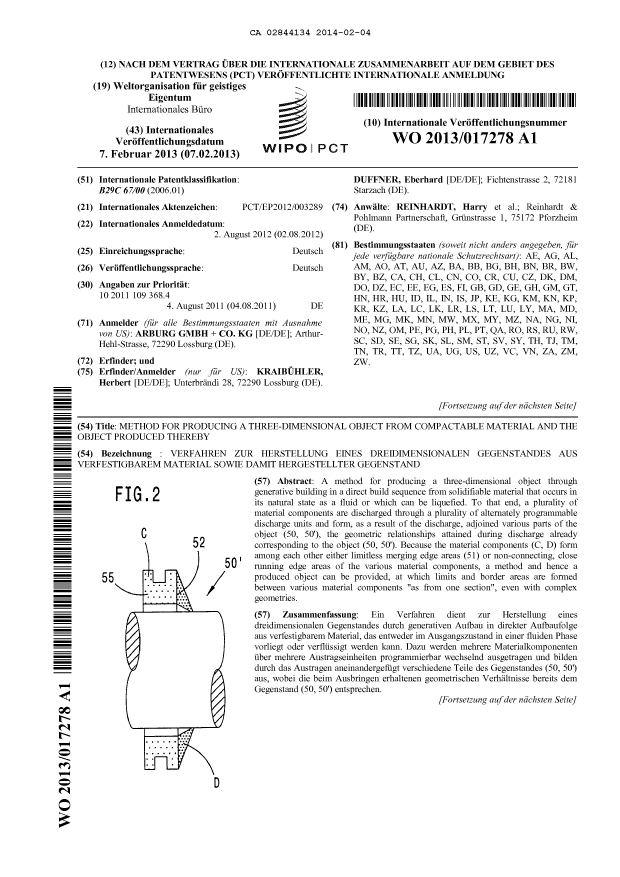 Document de brevet canadien 2844134. Abrégé 20140204. Image 1 de 2