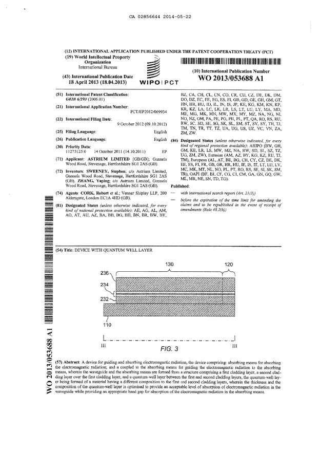 Document de brevet canadien 2856644. PCT 20140522. Image 1 de 13