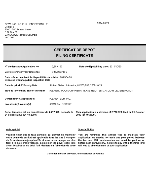 Canadian Patent Document 2859193. Correspondence 20140821. Image 1 of 1