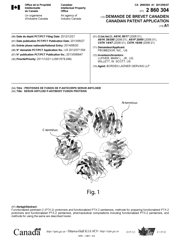 Document de brevet canadien 2860304. Page couverture 20140915. Image 1 de 1