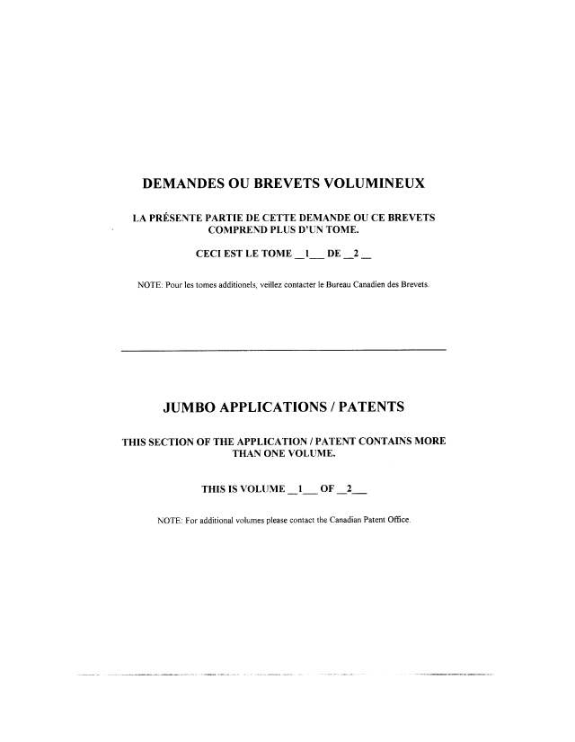 Document de brevet canadien 2861150. Description 20190108. Image 1 de 250