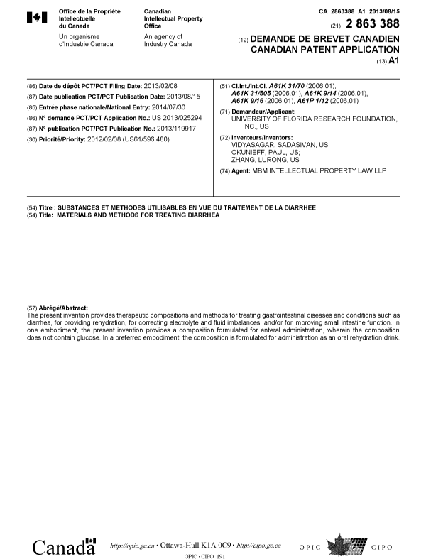 Canadian Patent Document 2863388. Cover Page 20141024. Image 1 of 1