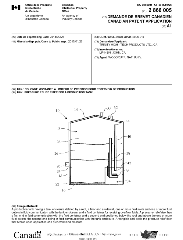 Canadian Patent Document 2866005. Cover Page 20150203. Image 1 of 1