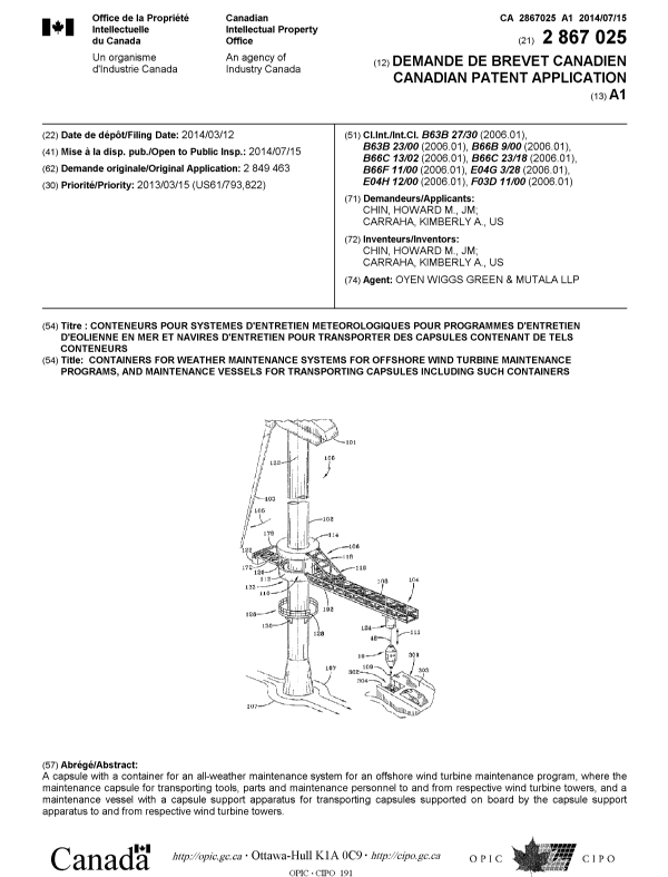 Document de brevet canadien 2867025. Page couverture 20141202. Image 1 de 1