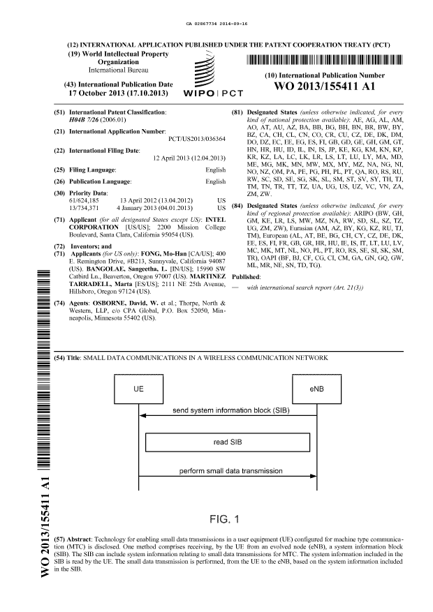 Document de brevet canadien 2867734. Abrégé 20140916. Image 1 de 1