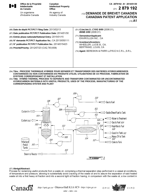 Document de brevet canadien 2879192. Page couverture 20150225. Image 1 de 2