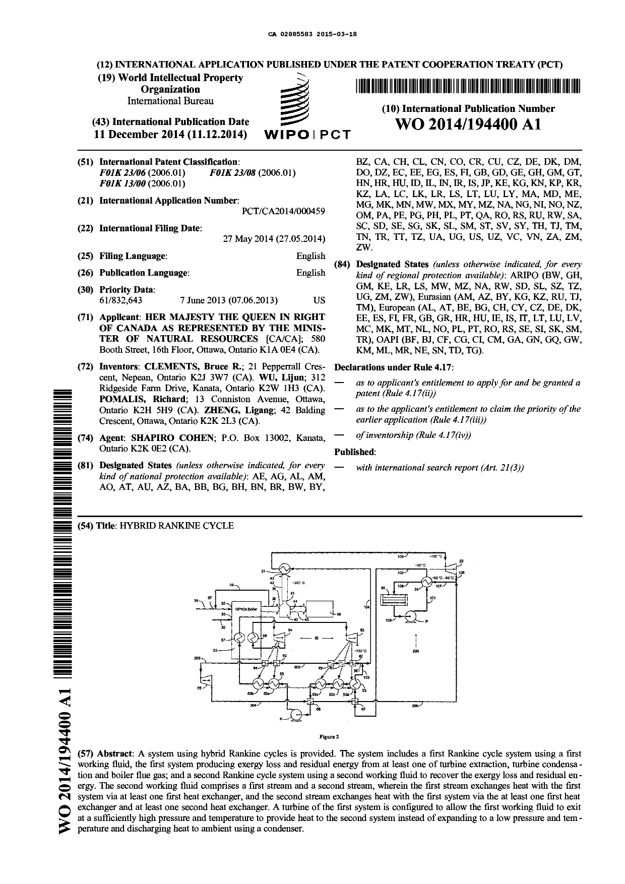 Canadian Patent Document 2885583. Abstract 20150318. Image 1 of 1