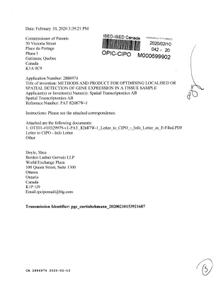 Document de brevet canadien 2886974. Modification 20200210. Image 1 de 5