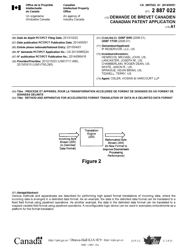 Document de brevet canadien 2887022. Page couverture 20141222. Image 1 de 1