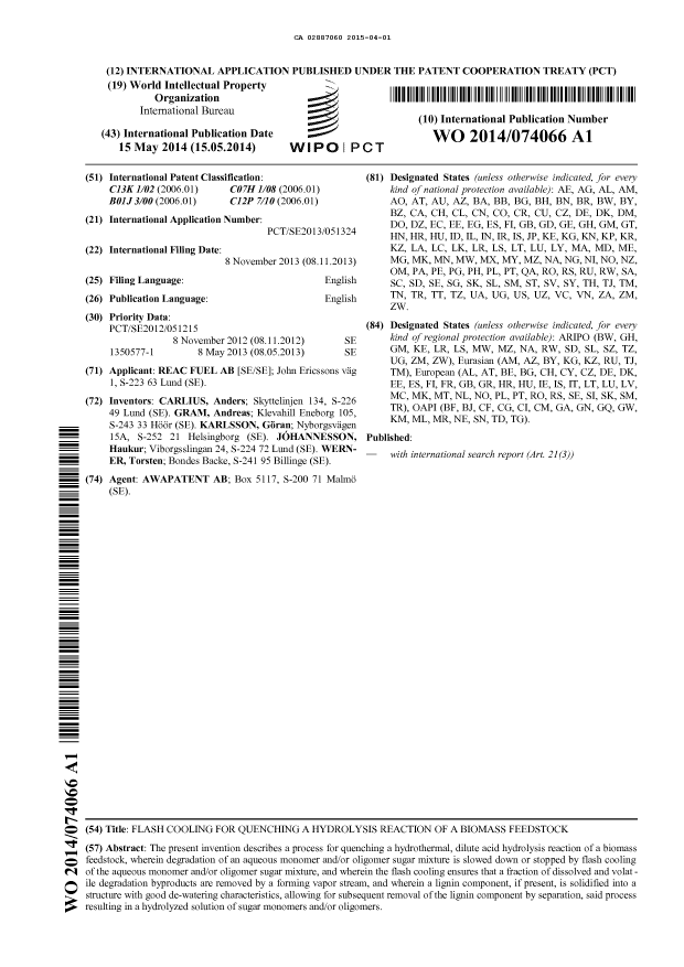 Document de brevet canadien 2887060. Abrégé 20141201. Image 1 de 1