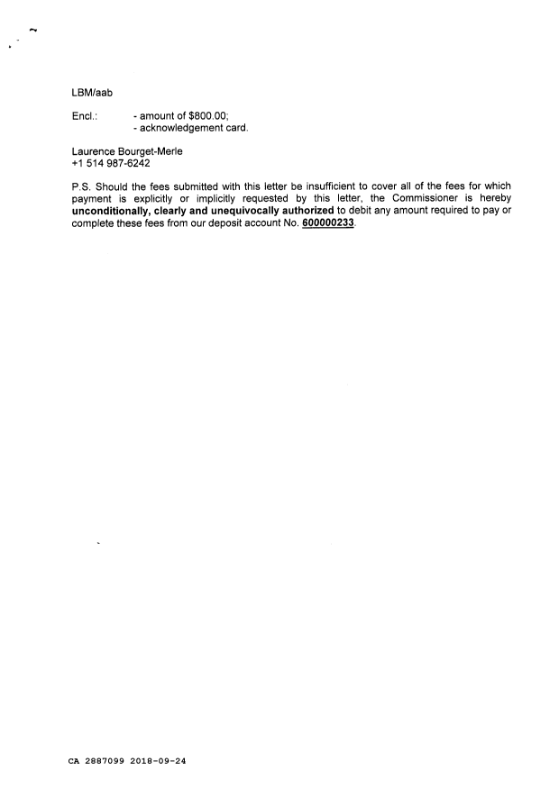 Document de brevet canadien 2887099. Requête d'examen 20180924. Image 2 de 2