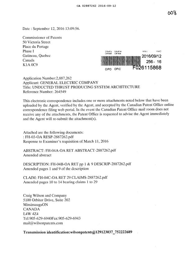 Document de brevet canadien 2887262. Poursuite-Amendment 20151212. Image 1 de 16