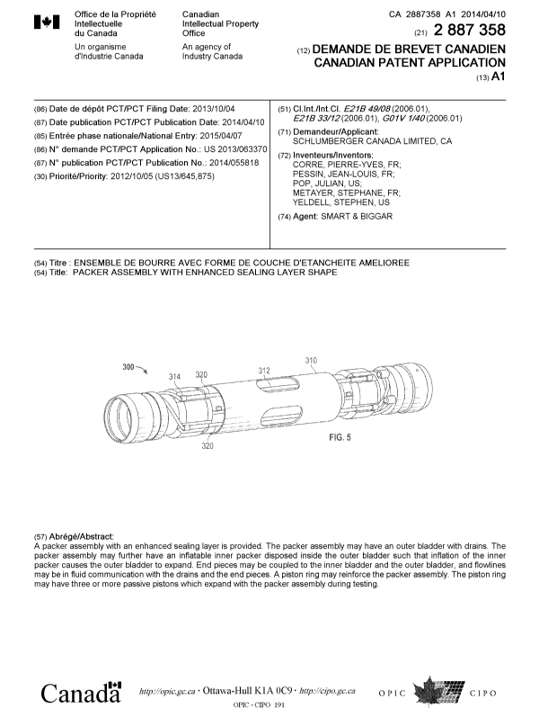 Document de brevet canadien 2887358. Page couverture 20141224. Image 1 de 1