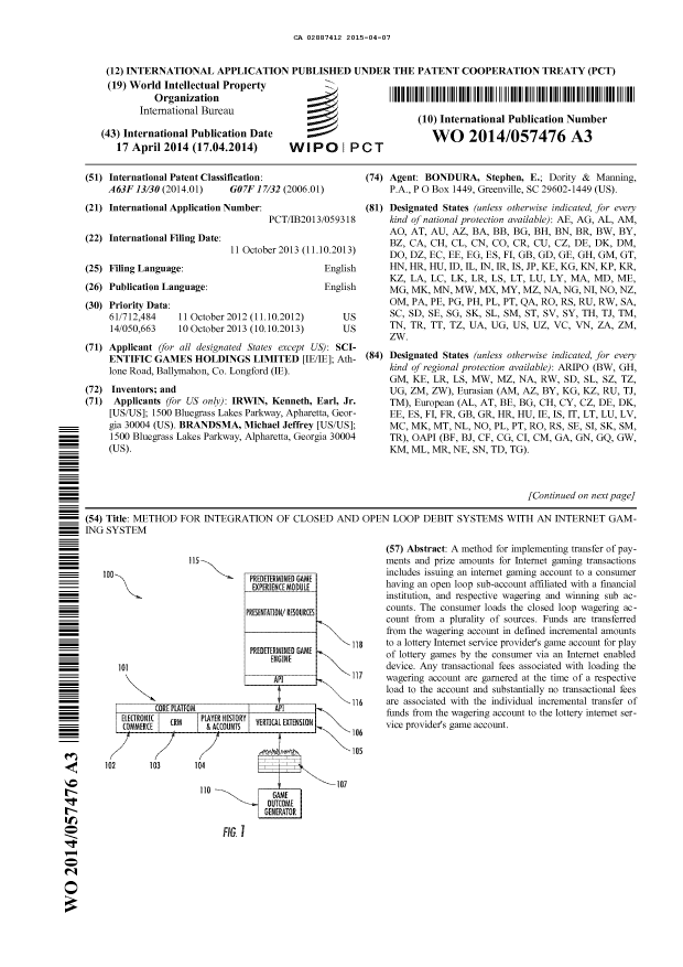 Document de brevet canadien 2887412. Abrégé 20141207. Image 1 de 2