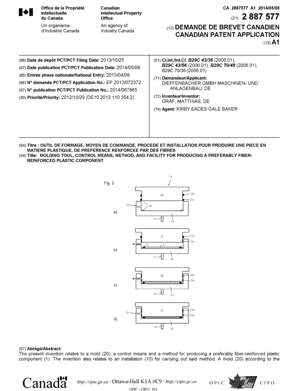 Canadian Patent Document 2887577. Cover Page 20141229. Image 1 of 2