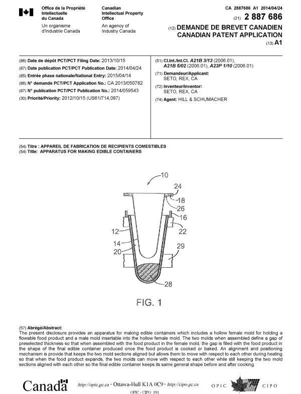 Document de brevet canadien 2887686. Page couverture 20150427. Image 1 de 1