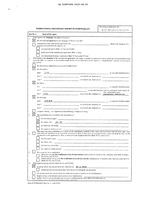 Document de brevet canadien 2887694. PCT 20141215. Image 2 de 5