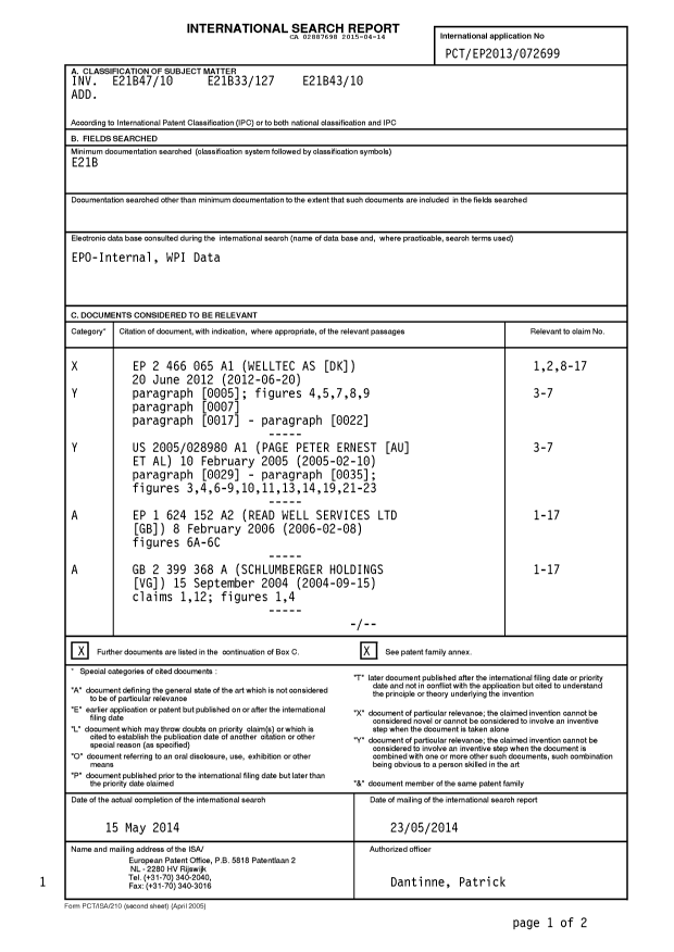 Document de brevet canadien 2887698. PCT 20141214. Image 1 de 4