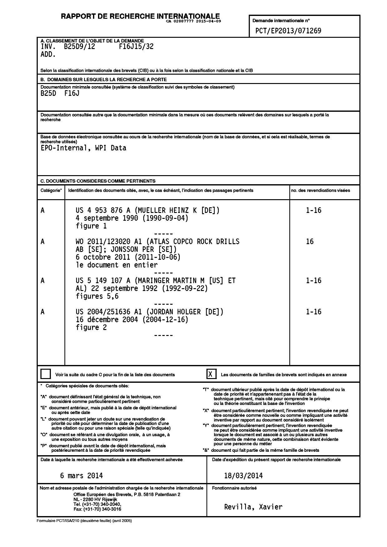 Document de brevet canadien 2887777. PCT 20141209. Image 1 de 2