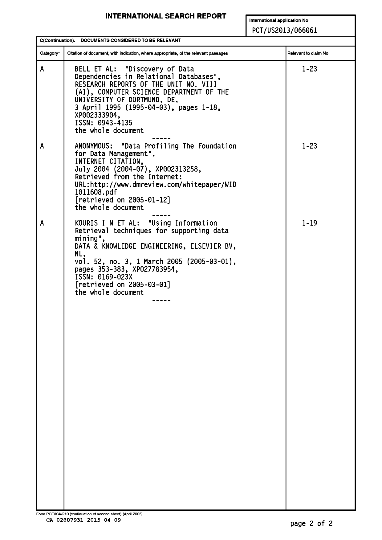 Document de brevet canadien 2887931. PCT 20141209. Image 2 de 9