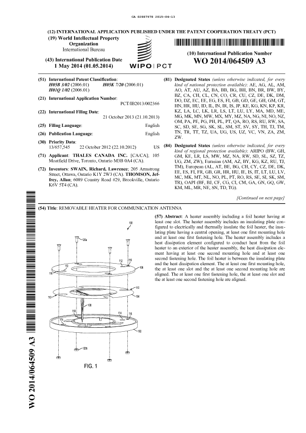 Canadian Patent Document 2887978. Abstract 20150413. Image 1 of 2