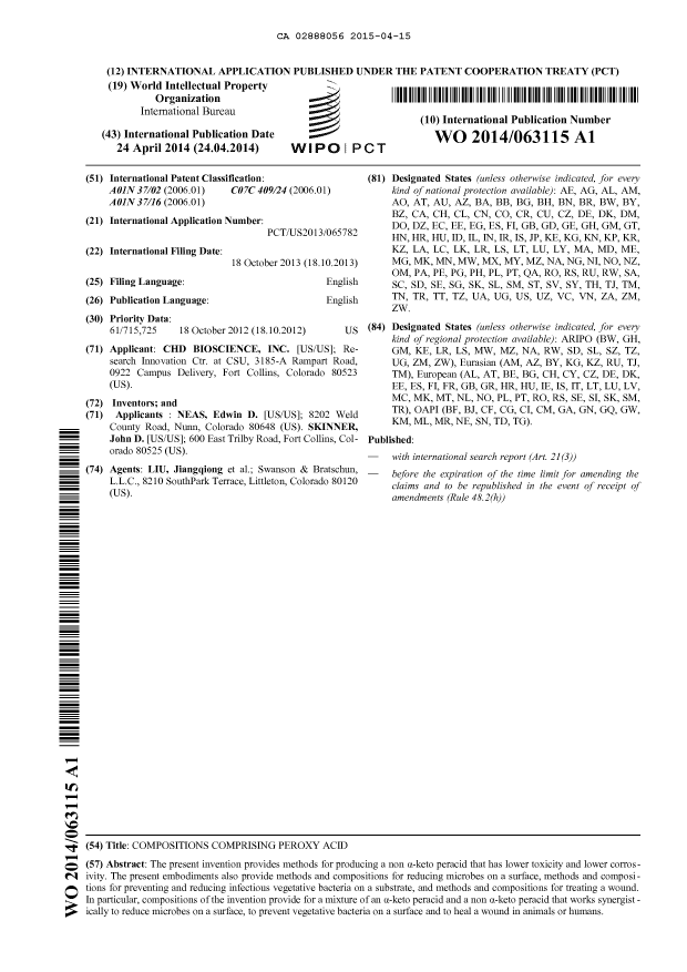Document de brevet canadien 2888056. Abrégé 20141215. Image 1 de 1