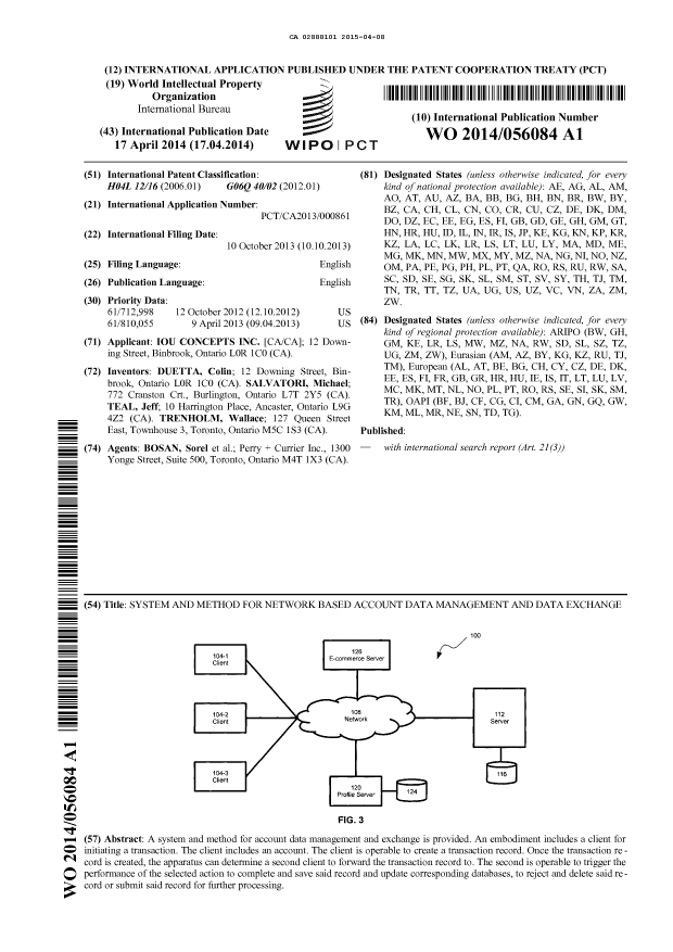Document de brevet canadien 2888101. Abrégé 20141208. Image 1 de 1