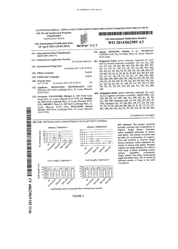 Document de brevet canadien 2888264. PCT 20141216. Image 1 de 16