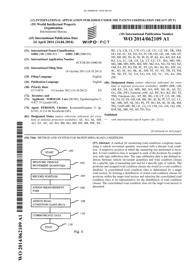 Document de brevet canadien 2888335. Abrégé 20141214. Image 1 de 2