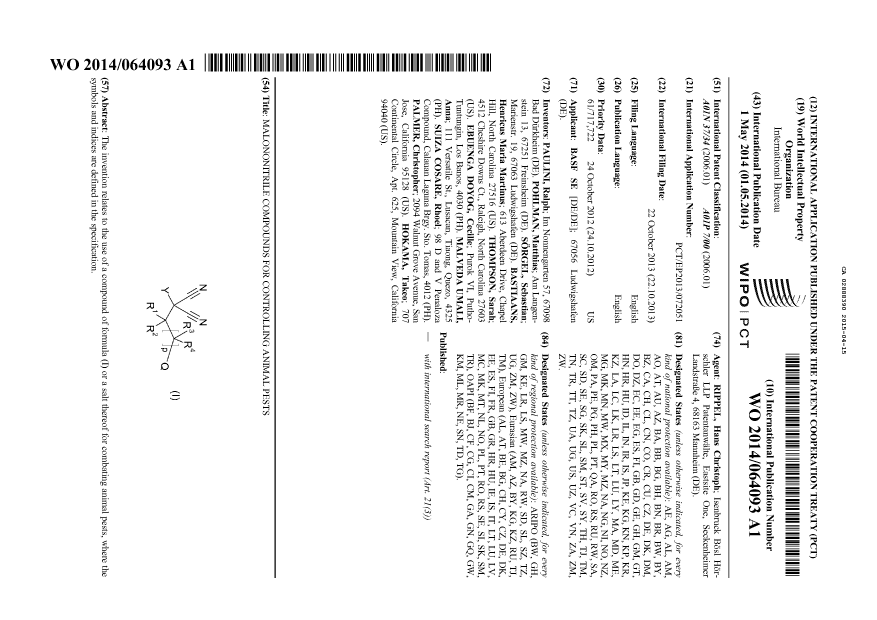 Document de brevet canadien 2888390. Abrégé 20141215. Image 1 de 1