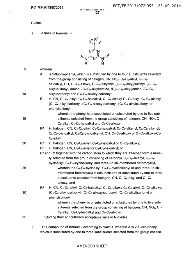 Document de brevet canadien 2888413. Revendications 20141214. Image 1 de 5