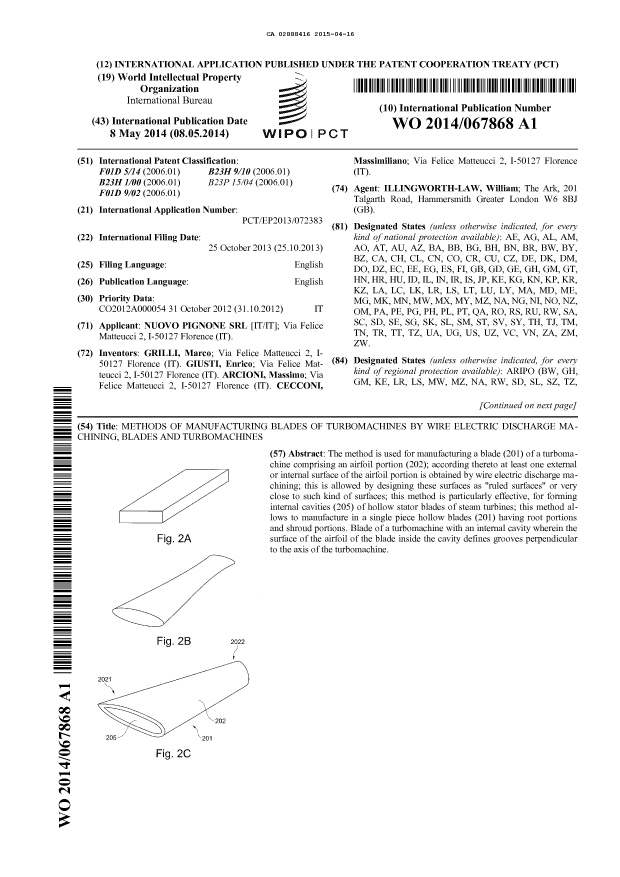 Document de brevet canadien 2888416. Abrégé 20150416. Image 1 de 2