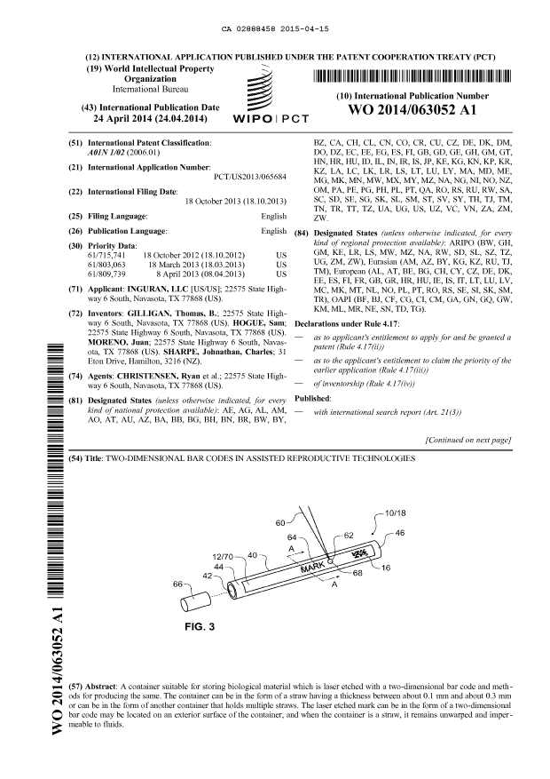 Document de brevet canadien 2888458. Abrégé 20141215. Image 1 de 2