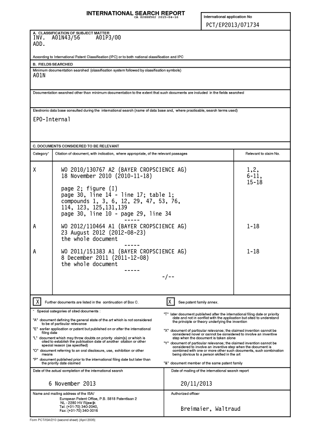 Document de brevet canadien 2888562. PCT 20141216. Image 2 de 11