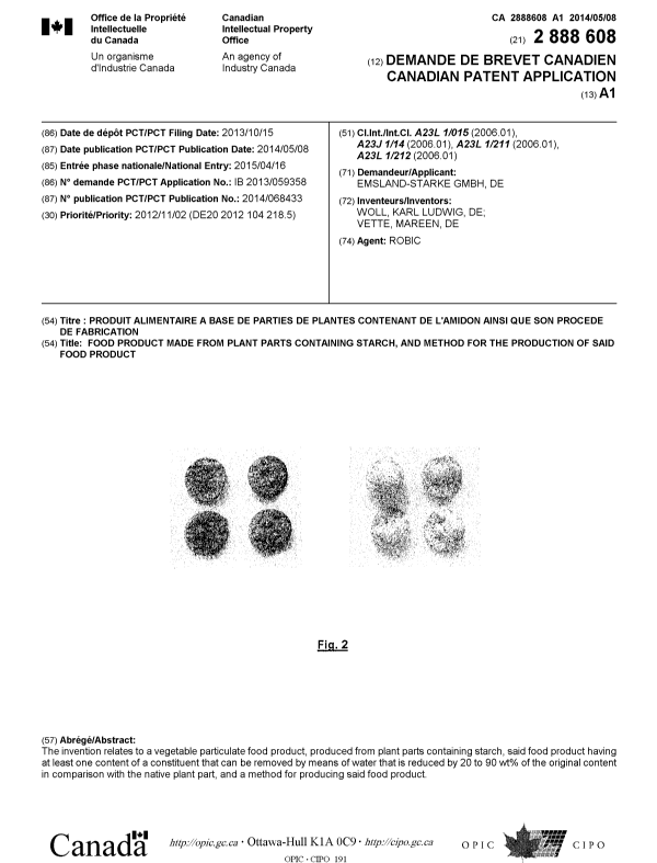 Document de brevet canadien 2888608. Page couverture 20141208. Image 1 de 1