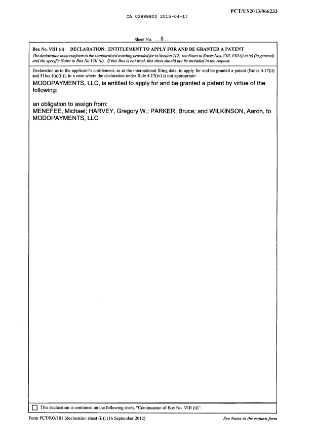 Document de brevet canadien 2888800. PCT 20141217. Image 2 de 2