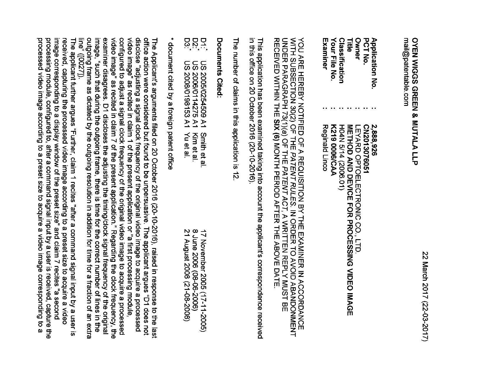 Document de brevet canadien 2888926. Poursuite-Amendment 20161223. Image 1 de 4