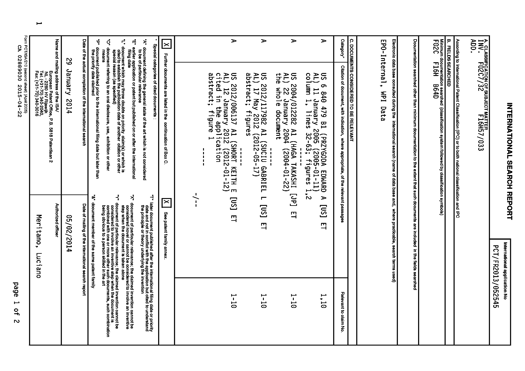 Document de brevet canadien 2889030. PCT 20141222. Image 1 de 16