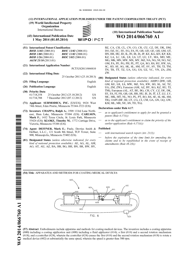 Document de brevet canadien 2889062. Abrégé 20150420. Image 1 de 1